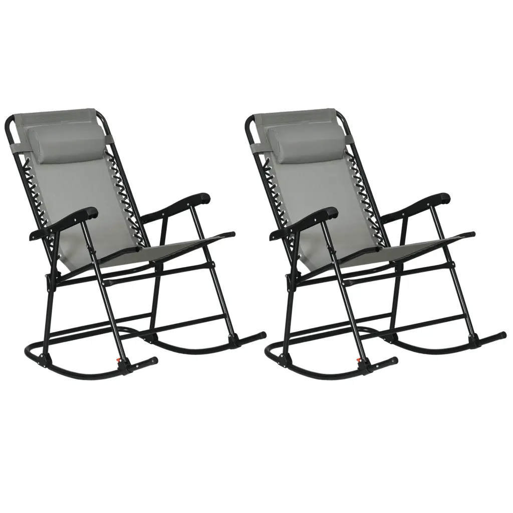 Outsunny 2 Piece Outdoor Rocking Chair Set Patio Folding Lawn Rockers aosom business