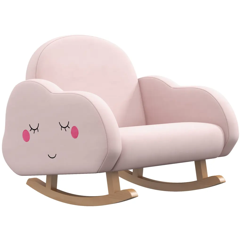 Qaba Kids Rocking Chair Cloud Influenced Children Rocker Armchair Nursery aosom business