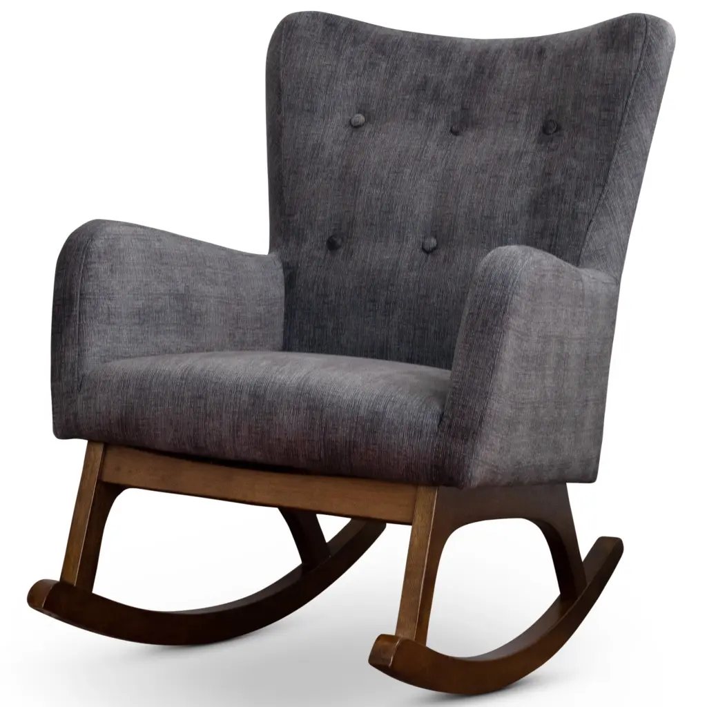 Alistair Solid Timber Rocking Chair Dark Gray Bedroom Foam Cushion ashcroft furniture