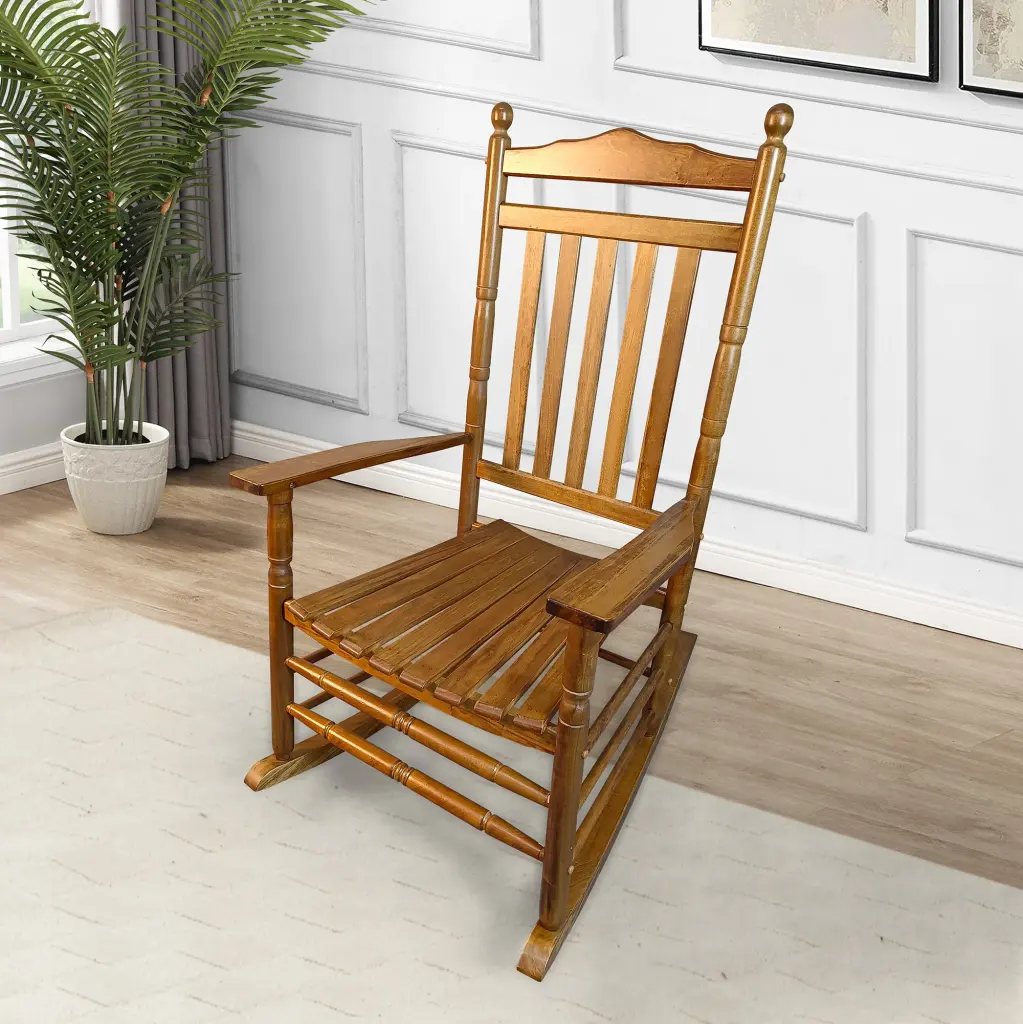 Balcony Porch Adult Rocking Chair Oak Oak Solid Timber civilfurniture
