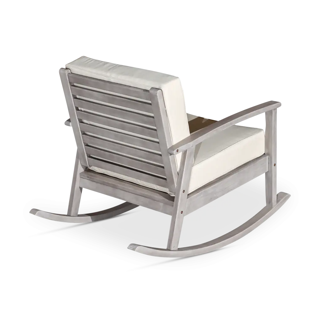 Eucalyptus Rocking Chair Cushions Silver Gray Finish Dark Green dty home