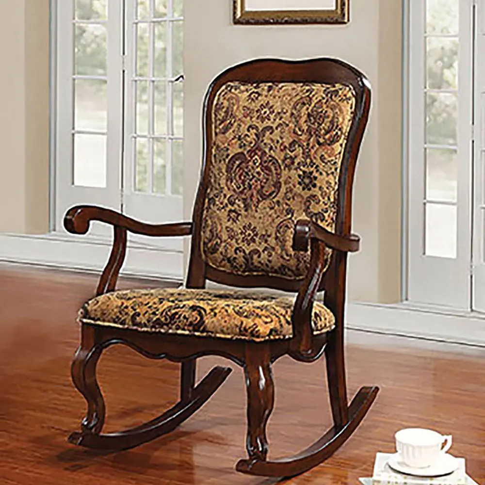 Cherry Rocking Chair Cabriole Leg Solid Wood Living Room Chair furniture max