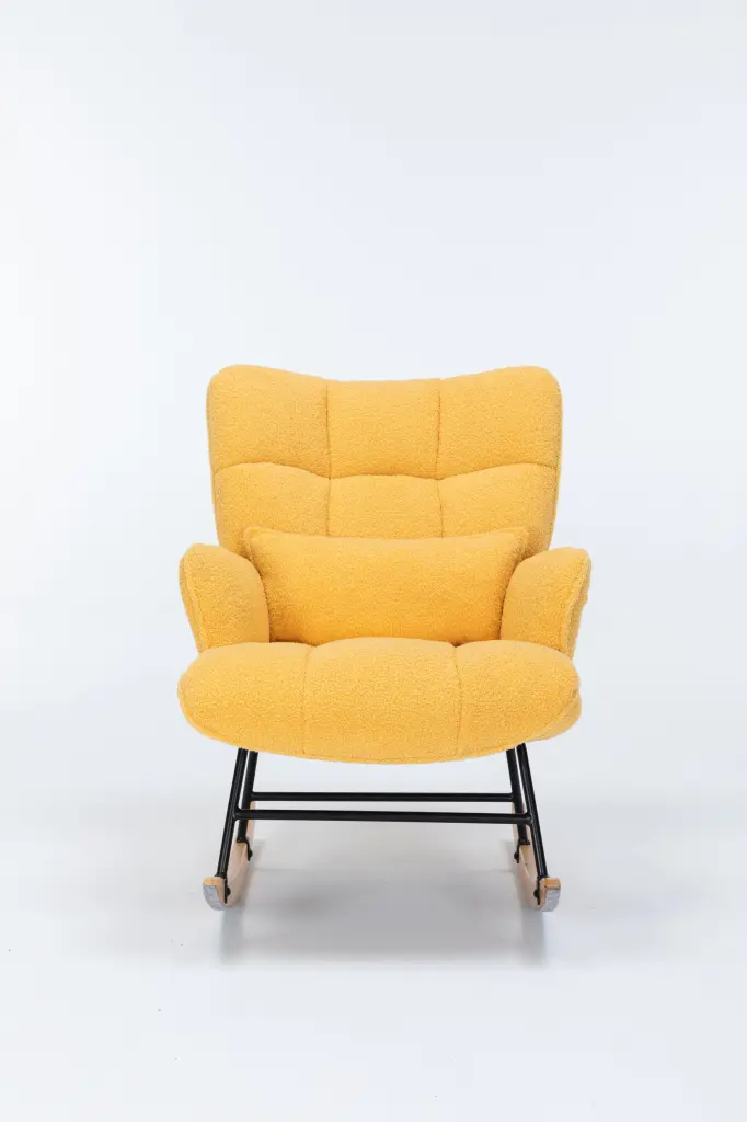 Teddy Upholstered Glider Rocker Nursery Chair High Backrest gardenia home furnishings