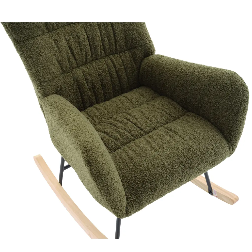 Nursery Rocking Chair Teddy Upholstered Glider Rocker Baby Room rnb
