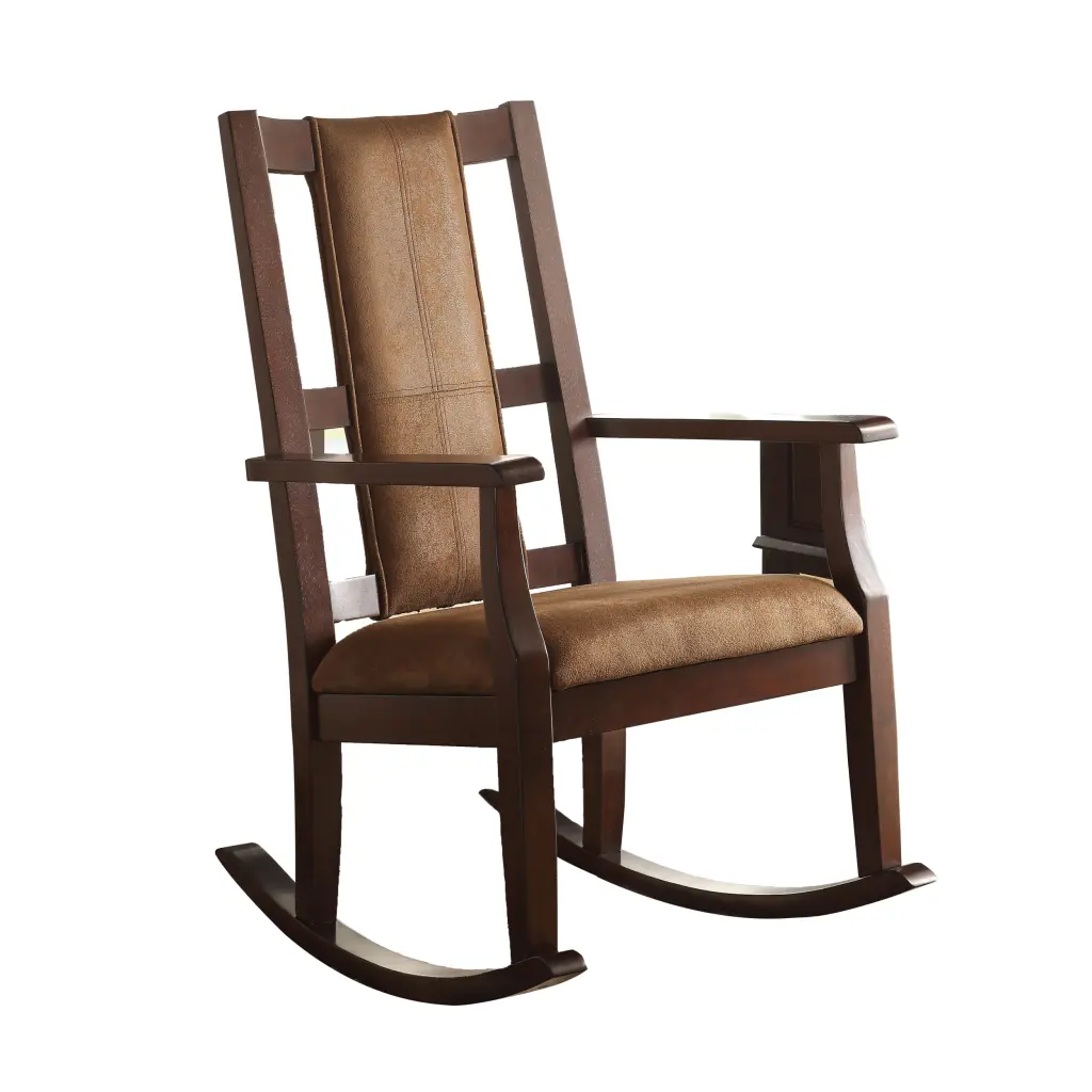 Butsea Brown Wooden Rocking Chair Solid Wood Comfortable Seating royal hampton