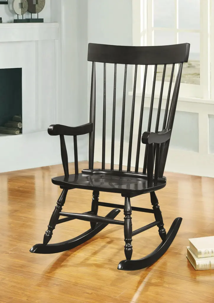 Arlo Black Finish Rocking Chair Black Synthetic Timber Nursery Furniture urban nest