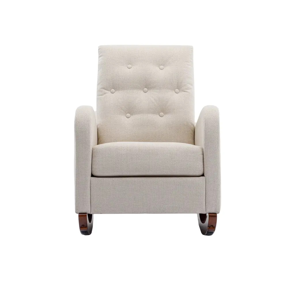 High Back Rocking Chair Nursery Chair Cozy Padded Rocker w1539 coolmore
