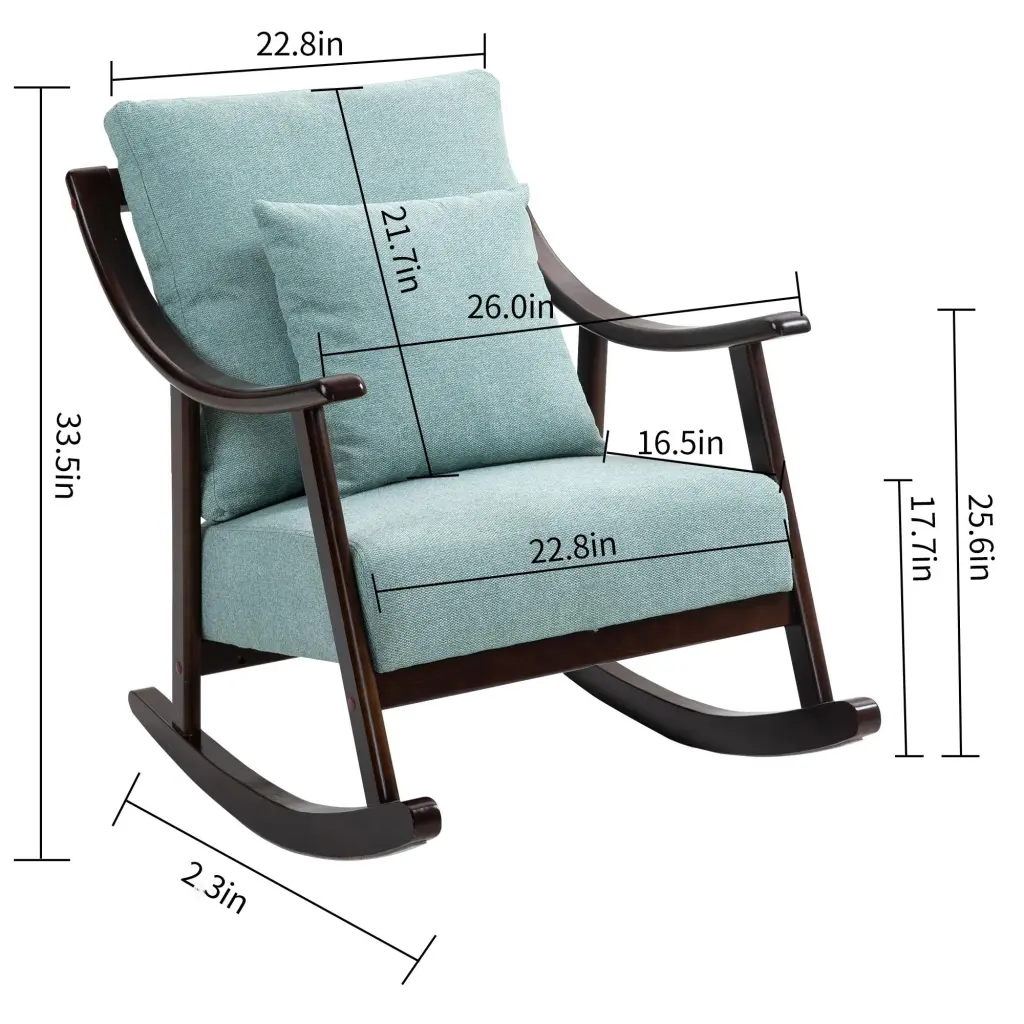Upholstered Rocking Chair High Back Indoor Rocking Armchair w2530