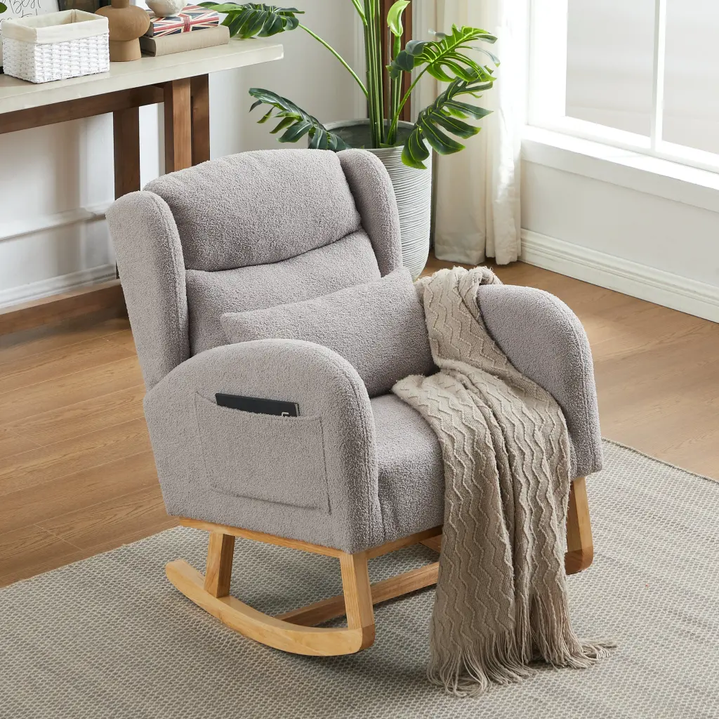 27.2 Inch Modern High Backrest Living Room Lounge Rocking Chair welike furniture