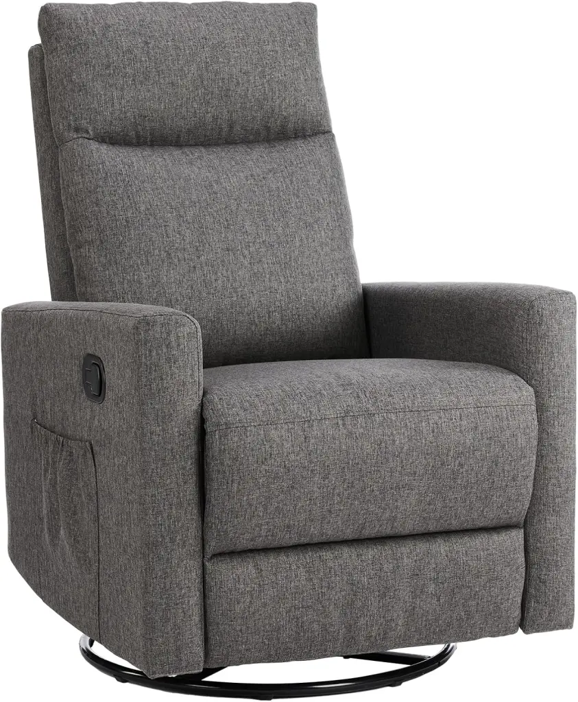 Rocking Recliner Chair Large Footrest Stain Resistant Faux Leather w1134dhs