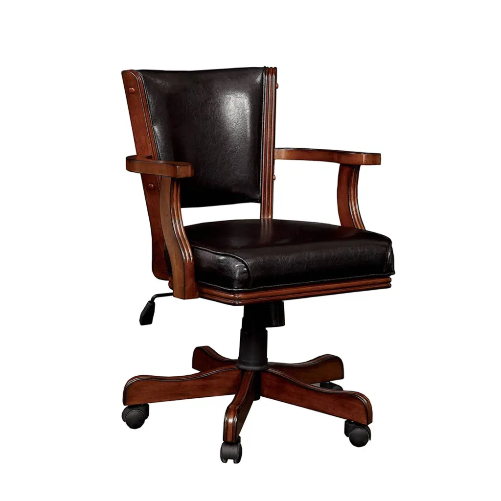 Arm Chair Casters Cherry And Espresso Caster Solid Cherry Wood simple relax