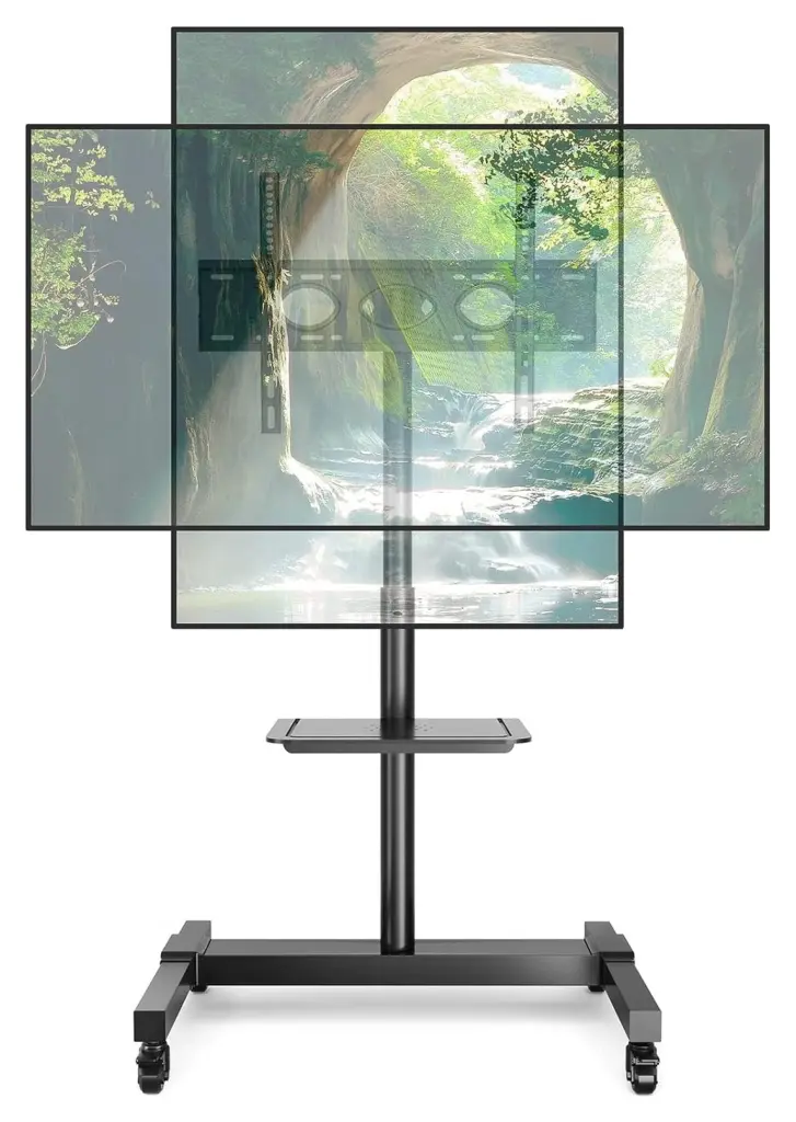 LeCeleBee Large Rolling TV Cart Portable Stand 32-75 Inch Flat Screens Wheels and Tilt Mount