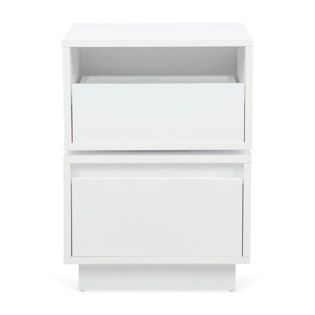 Rotatable Nightstand End Table, Bedside Table 2 Drawers w2181