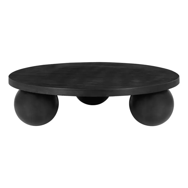 Dani Round Coffee Table Large Black Minimalist Design Modern Living Rooms American Home Classic