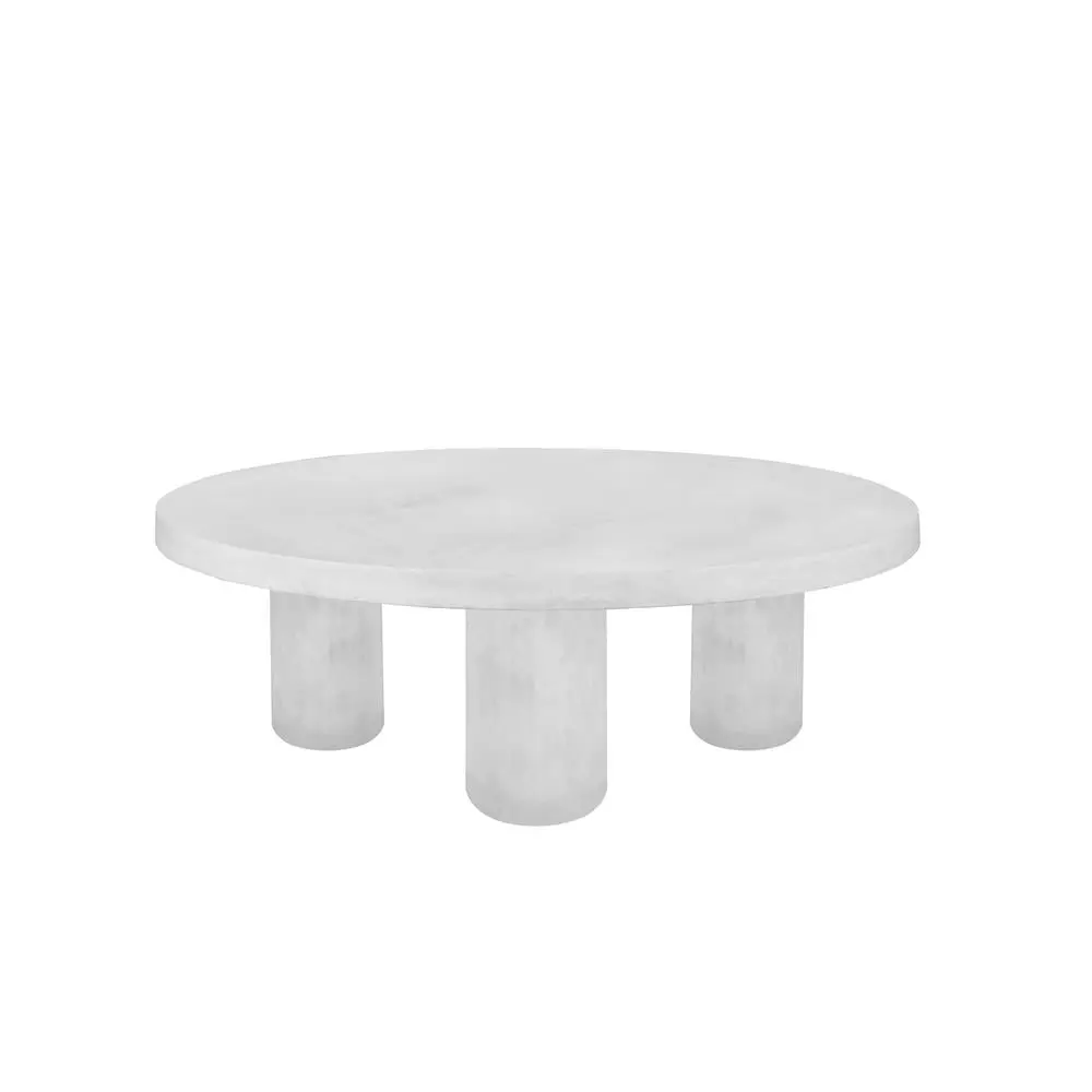 Nat Round Coffee Table Medium Ivory Concrete Modern Living Room American Home Classic