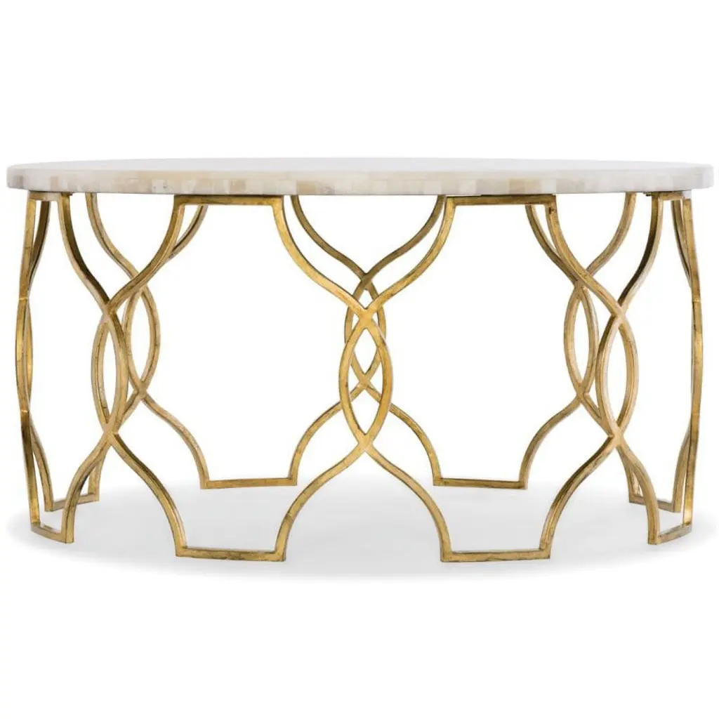 Beaumont Lane 36 Inch Round Coffee Table Gold Finish