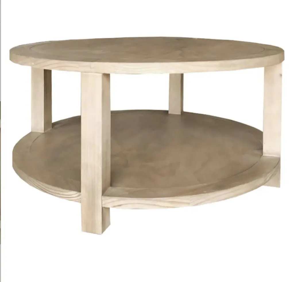 SAYID Round Grey Wood Coffee Table Living Room Hibashi Furniture