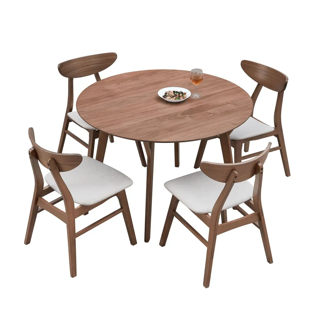 Modern Round Wooden Dining Table Set Effortless Design Kitchen Table justone