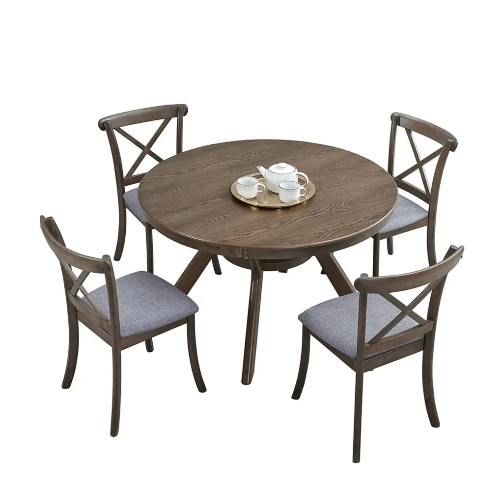 Timberen Dining Table Set Mid Century Modern Round Elastomer Timber Kitchen Table justone