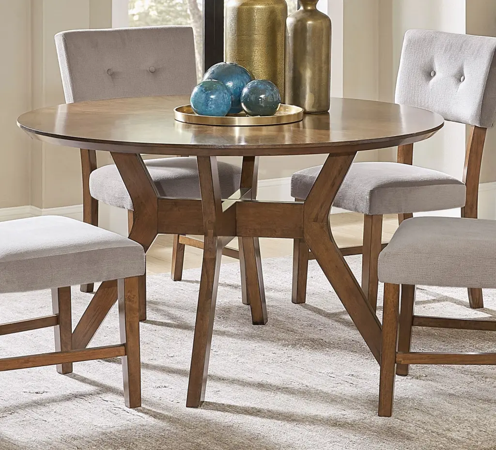 Timeless Light Oak Finish 52 Inch Round Dining Table Mid Century Modern Style kanepe