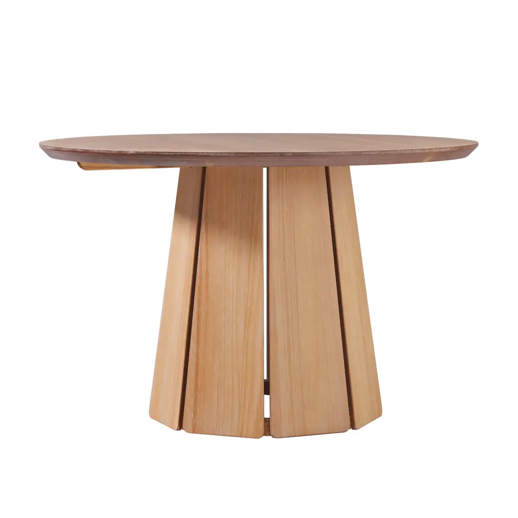 Modern 48 Inch Round Solid Wood Pedestal Dining Table Cerutilized White Light Finish walker edison