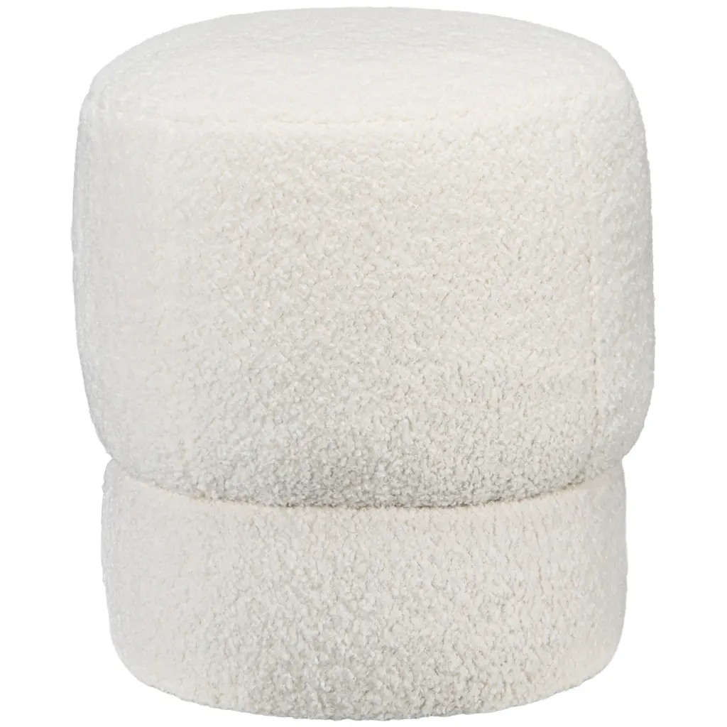 Homcom Modern Round Ottoman Teddy Fleece Fabric Upholstered Foot Stool aosom business
