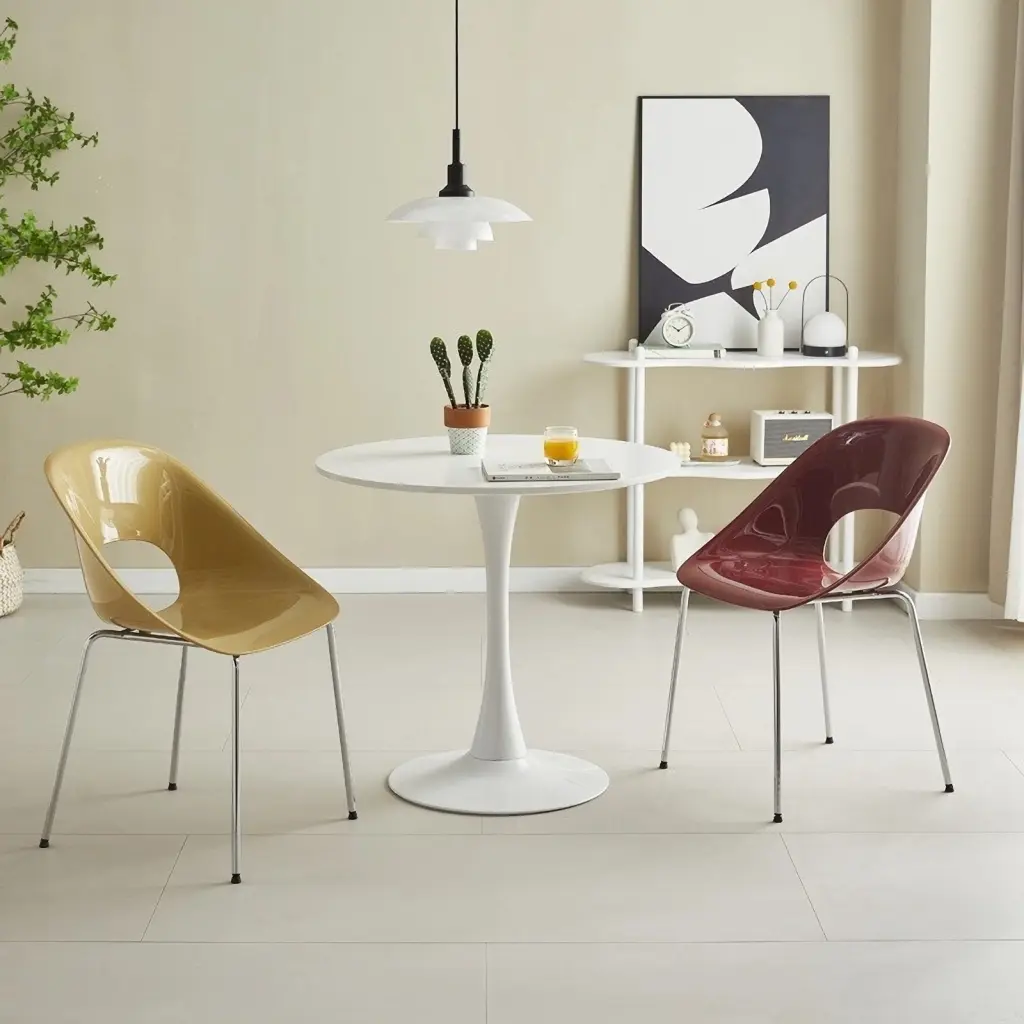 Modern Round Dining Table 31.5 Inch Kitchen Dining Room Home Decor Coffee Table eheng
