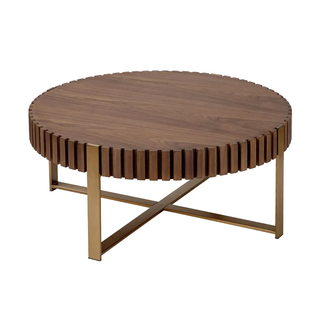 Modern Handcraft 31.5 Inch Round Drum Coffee Table Living Room justone
