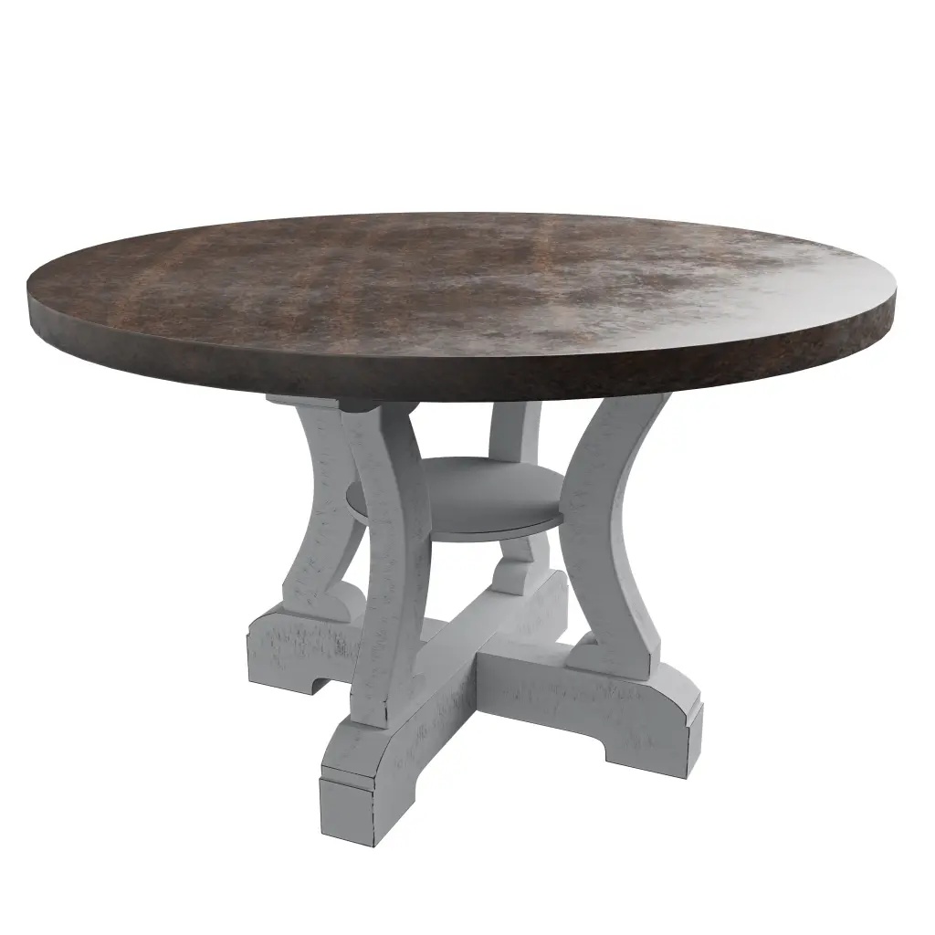 White Dining Room Wooden Round Dining Table 1 Piece Elegant Design Furniture kanepe