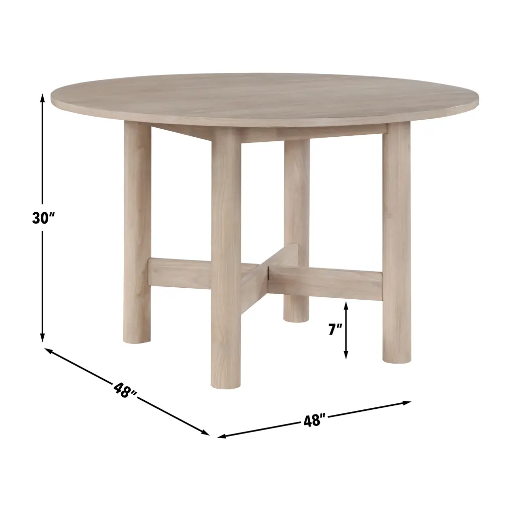 Gabby Round Dining Table Light Brown Wood Modern Kitchen Furniture steve silver furniture