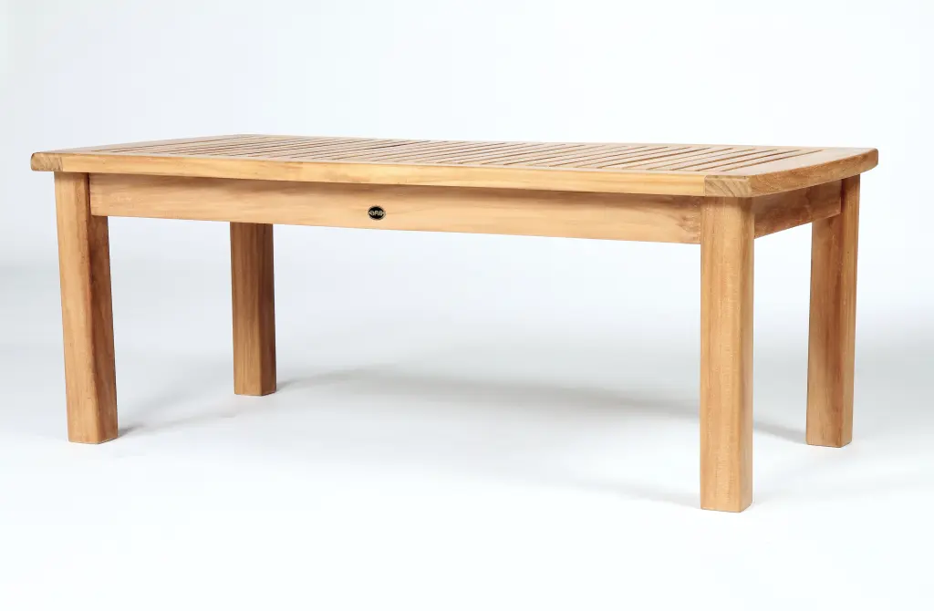 ARB Teak Specialties Rectangular Teak Coffee Table 50 x 24 Inches Rustic Style