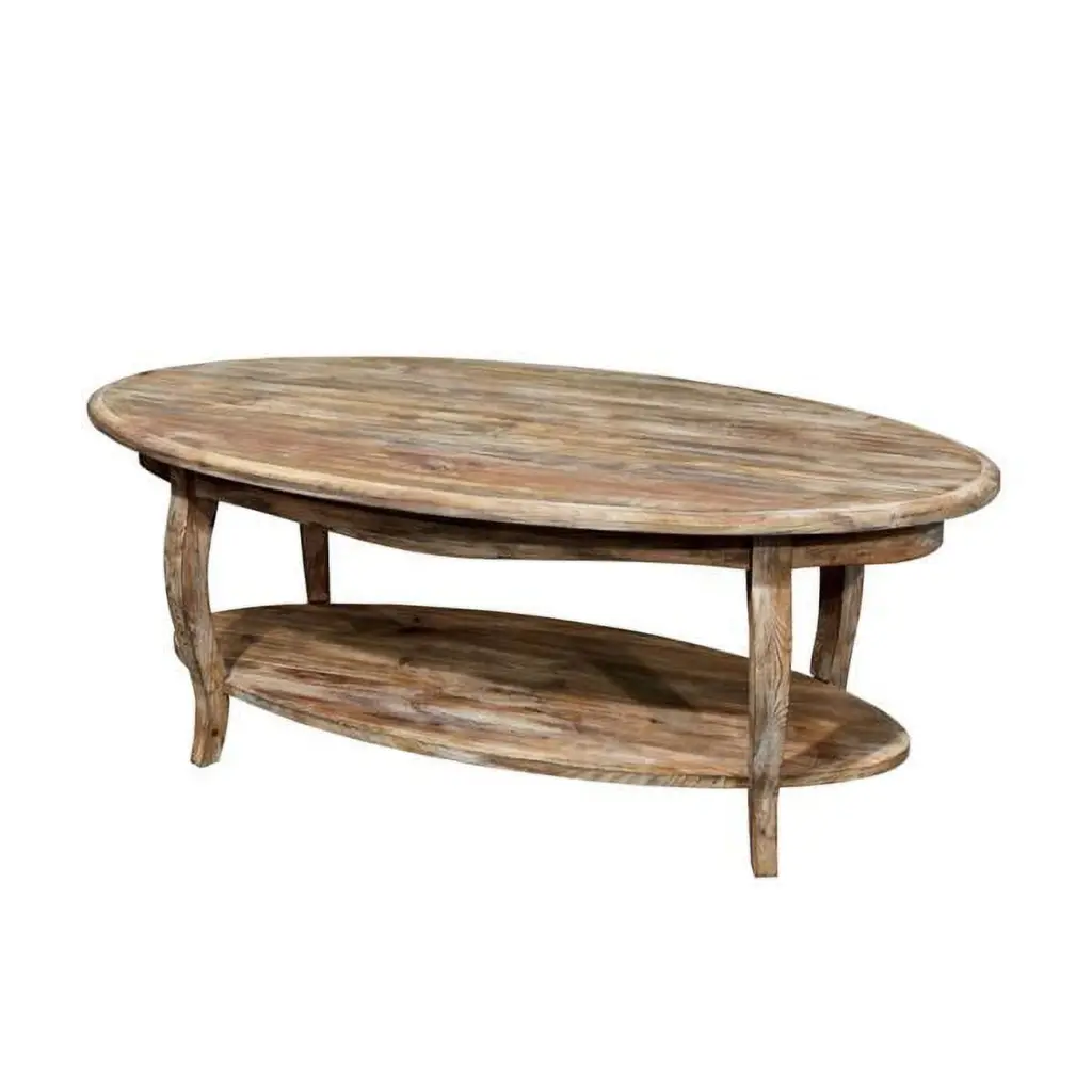 Rustic Reclaimed Oval Coffee Table Driftwood Finish - Large KD Cama de bebe