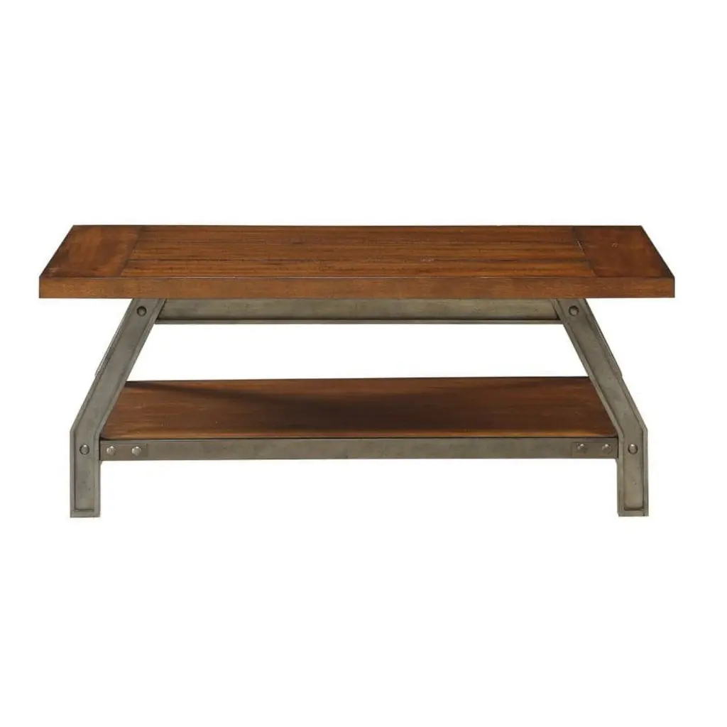 Lexicon Holverson Wood Coffee Table Rustic Brown and Gunmetal