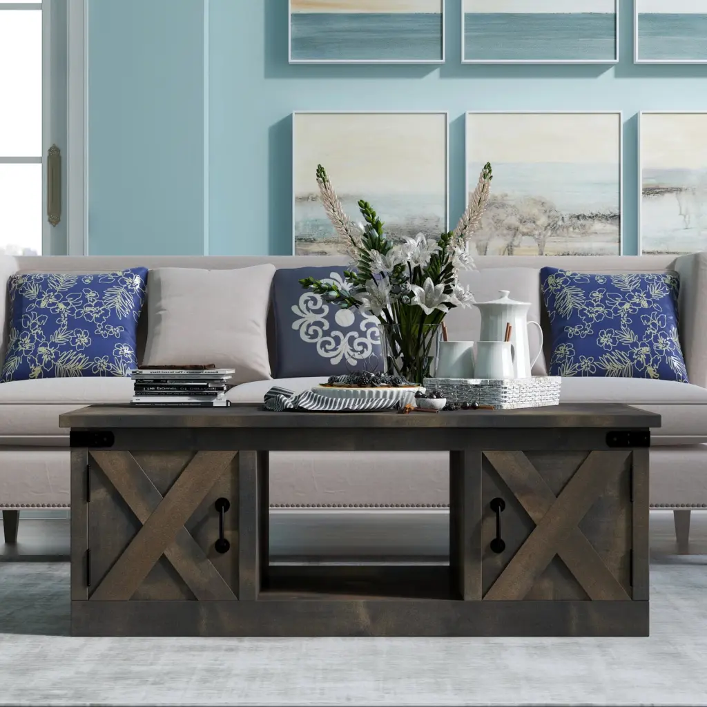 Miekor Furniture 48 Fully Assembled Barnwood Coffee Table