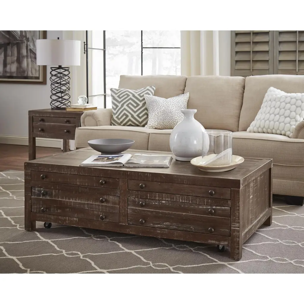 Modus Furniture International Townsend Solid Wood Castered Coffee Table Java