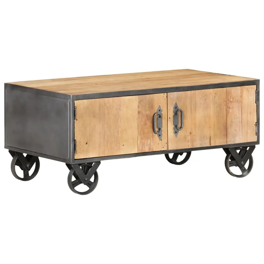 vidaXL Coffee Table 35.4x19.7x15.4 Solid Reclaimed Wood Rustic Style