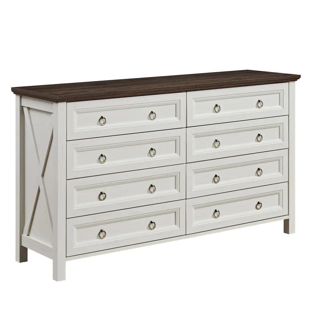 Farmhouse 8 Drawer Dresser Chest Bedroom Rustic Timber Tall Chest hong kong jiacheng