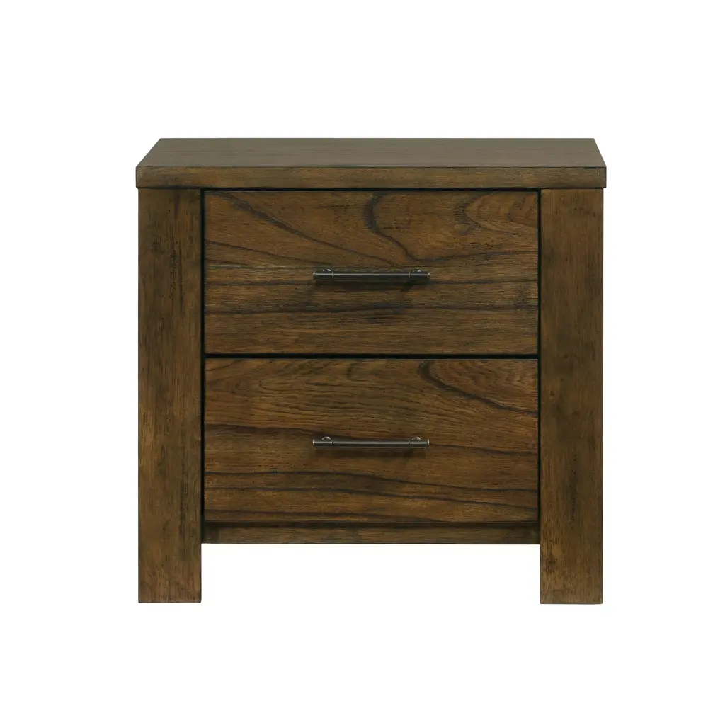 Oak Finish Nightstand 2 Drawers Rustic Aesthetic Bedroom kanepe