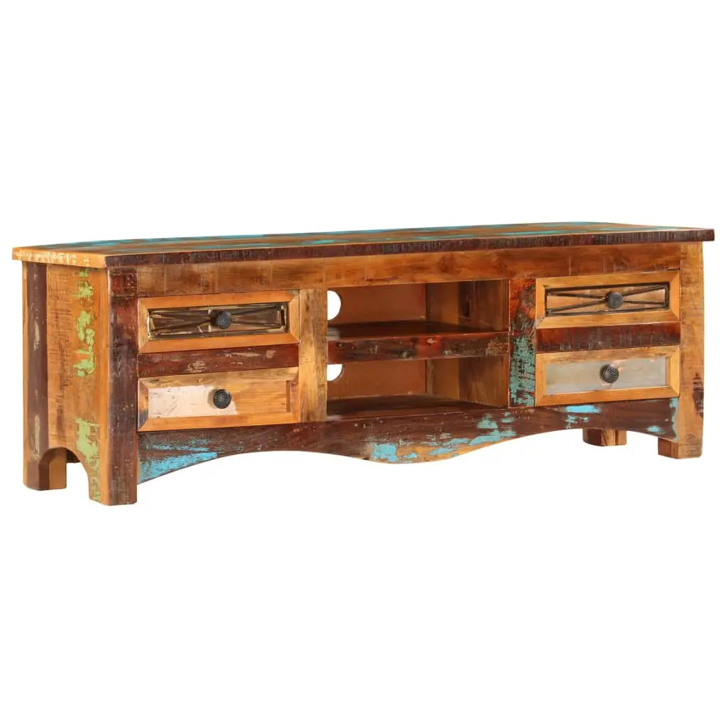 vidaXL 47.2 Inch Solid Wood Reclaimed TV Stand Living Room Rustic Entertainment Center