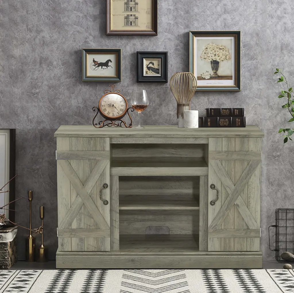 INF 47 Inch Rustic TV Stand Entertainment Center TVs up to 50