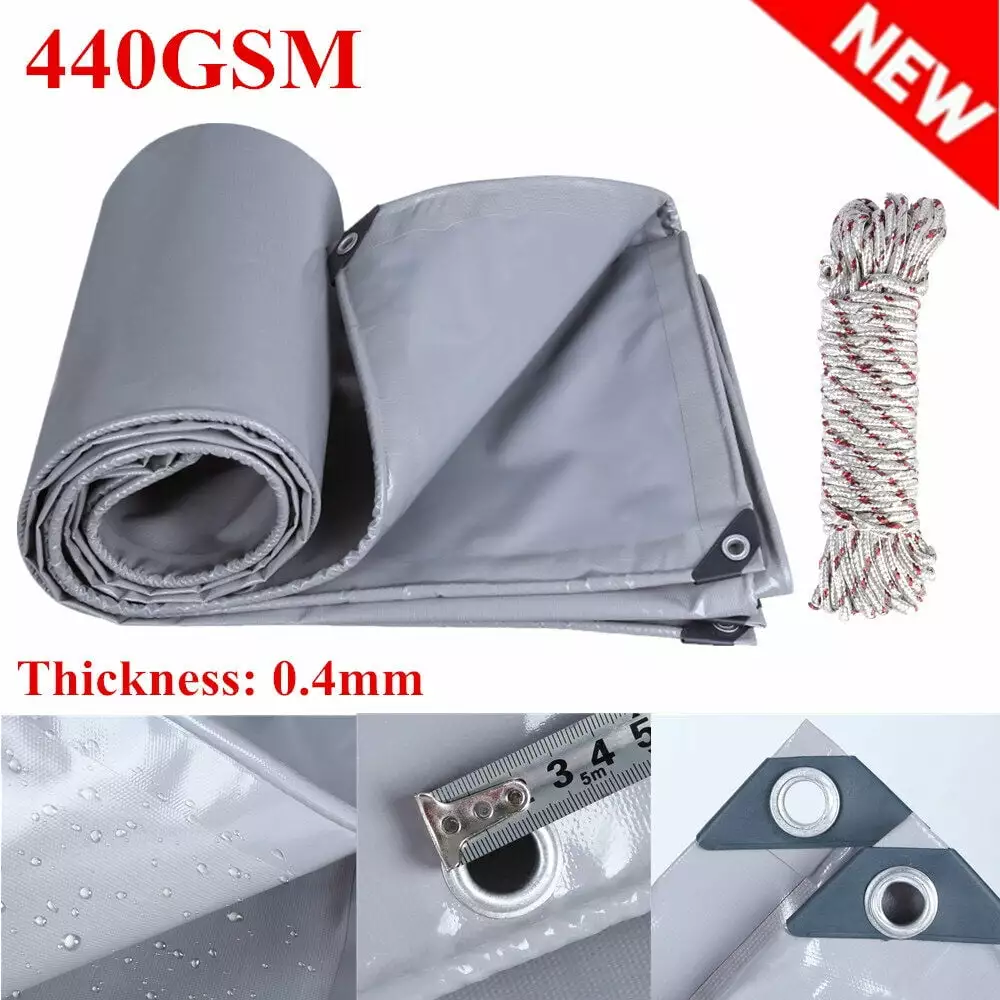 TOPCHANCES Heavy Duty Poly Tarp Cover 16 Mil Waterproof Tarpaulin Canopy Cover RV Pool 10