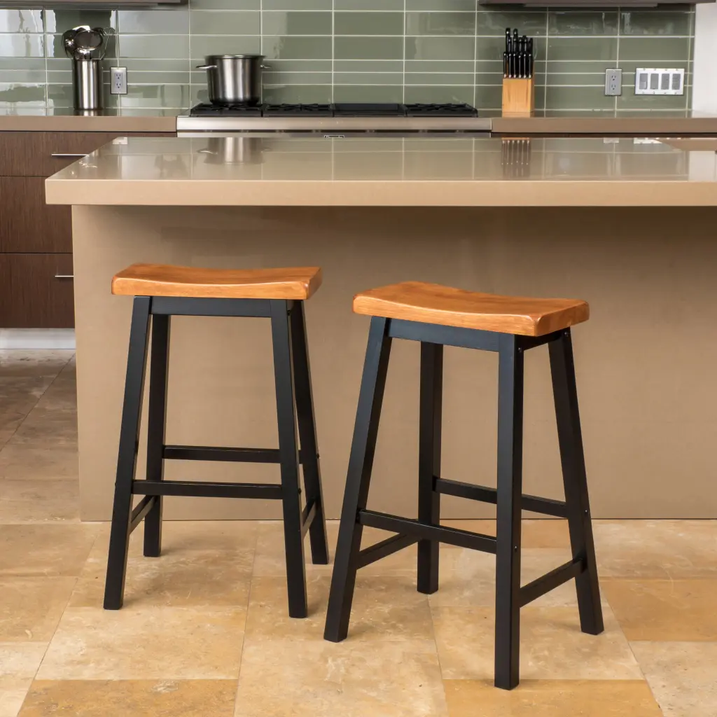 Timber 29 Inch Saddle Stool Walnut Finish Kitchen or Bar nh-bc furniturings