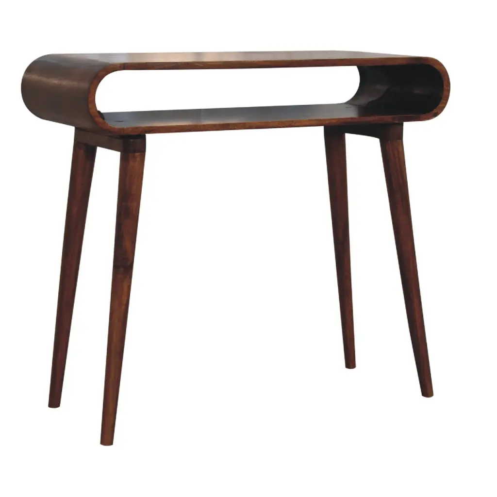 Amaya Nordic Style Console Table Chestnut Solid Wood artisan furniture