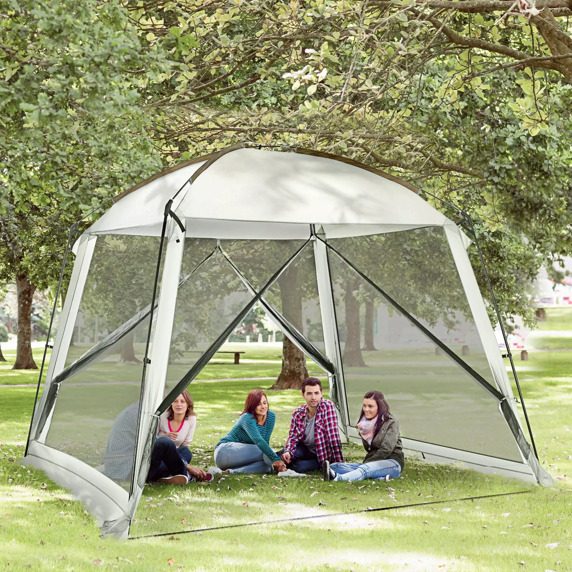 Outsunny 10x10 Screen Tent UV50 Protection Outdoor Screen House 118