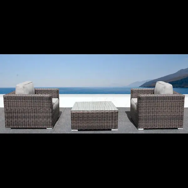 Fully Assembled 2 Person Rattan Wicker Seating Set Cushions lsi patio furniture