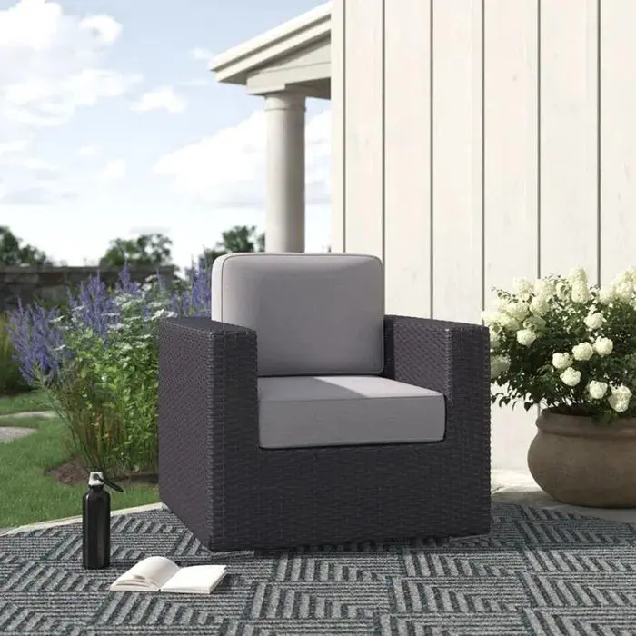Fully Assembled Patio Chair Cushions Grey Mix Rust Outdoor Sectional Furniture Garden or Deck lsi patio furniture