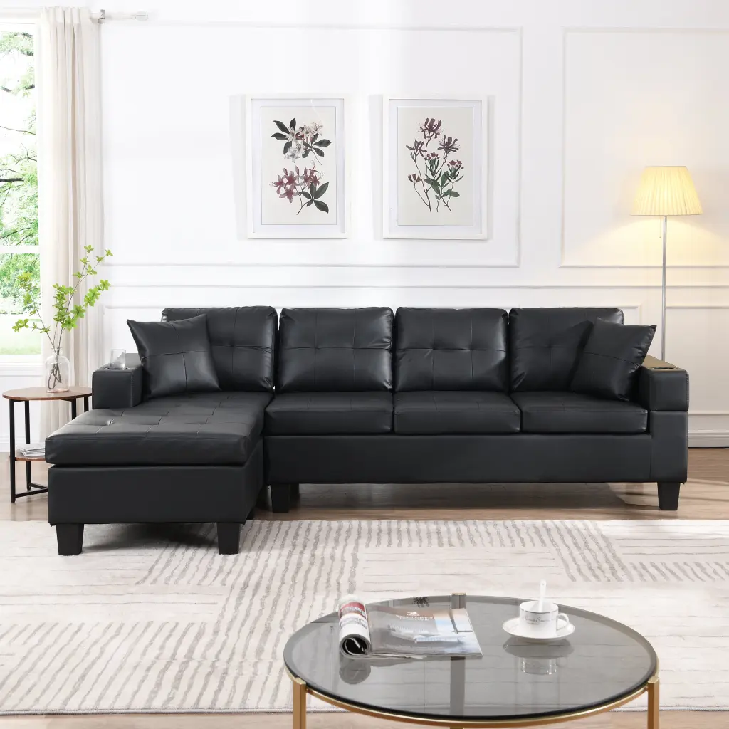 Sectional Sofa Set Living Room L Influence Chaise Lounge Cup Holders beds - sofas