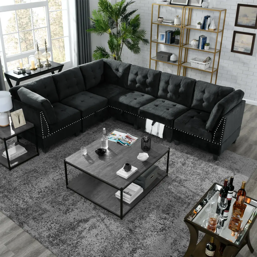 L Influence Modular Sectional Sofa DIY Combination Three Single Seats chuangyuan smart home
