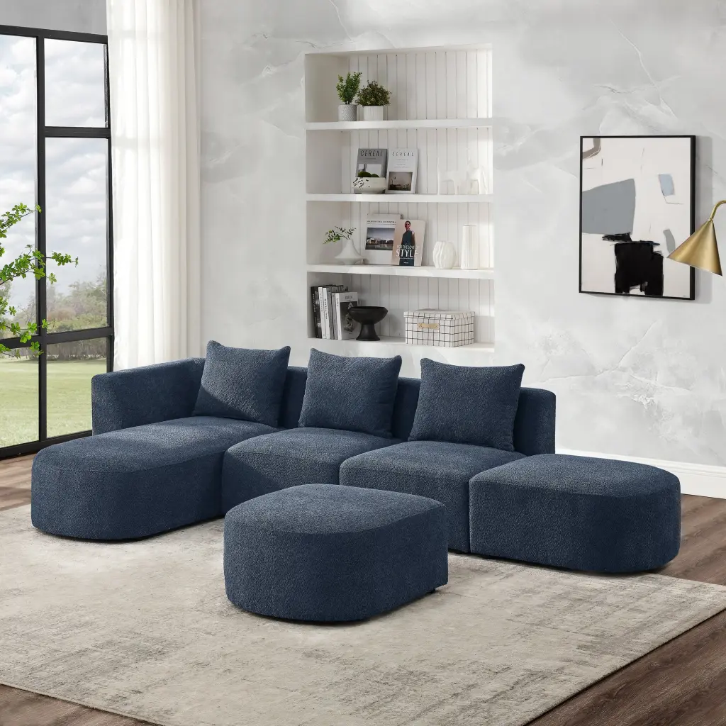 L Influence Sectional Sofa Two Single Seats and Left Side Chaise chuangyuan smart home