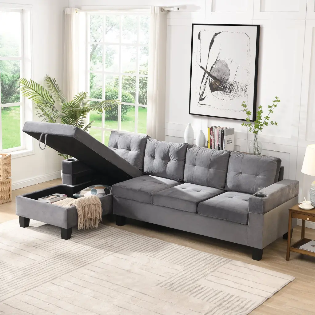 Sectional Sofa Set Living Room L Influence Chaise Lounge And Cup Holders civilfurniture